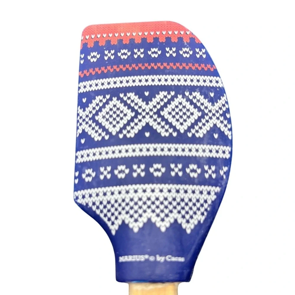 Marius by Cocca Silicone‎ Spatula Wooden Handle Fair Isle Nordic Pattern Norway